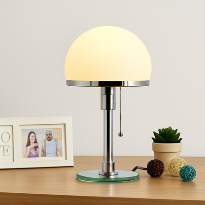 Venna Modern Table Lamp – Frosted Glass Shade for Soft Ambient Bedroom Lighting