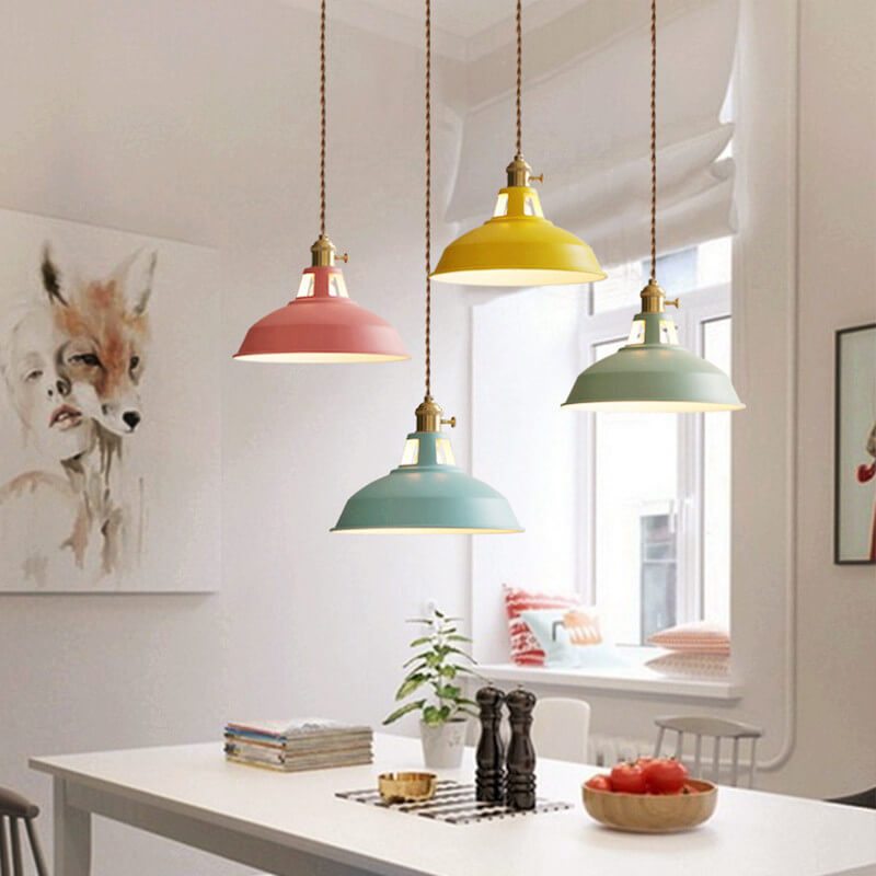 Evy Industrial Kitchen Pendant Lighting – Colorful Adjustable Hanging Light