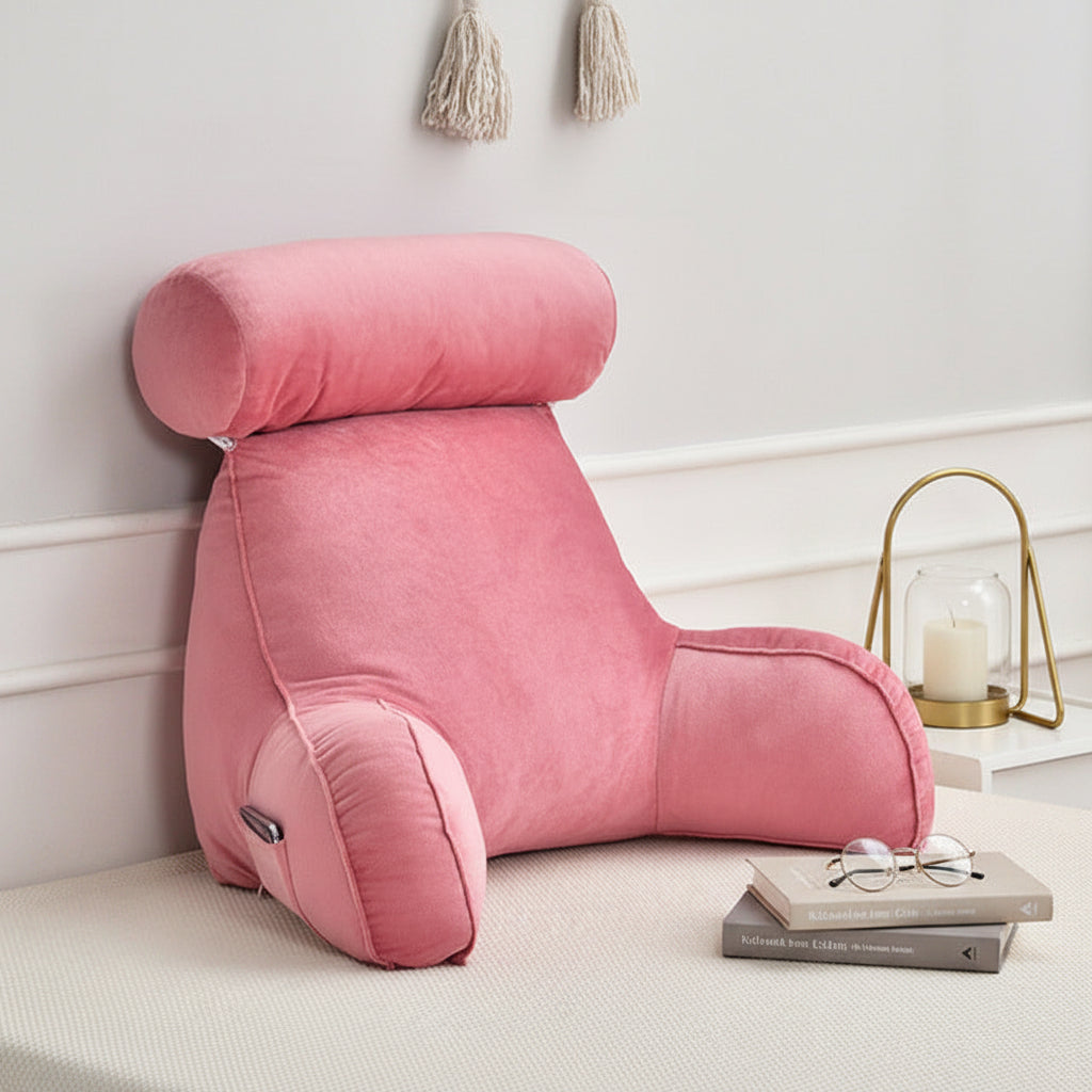 Velmira Adjustable Backrest Cushion with Neck Support and Side Pocket