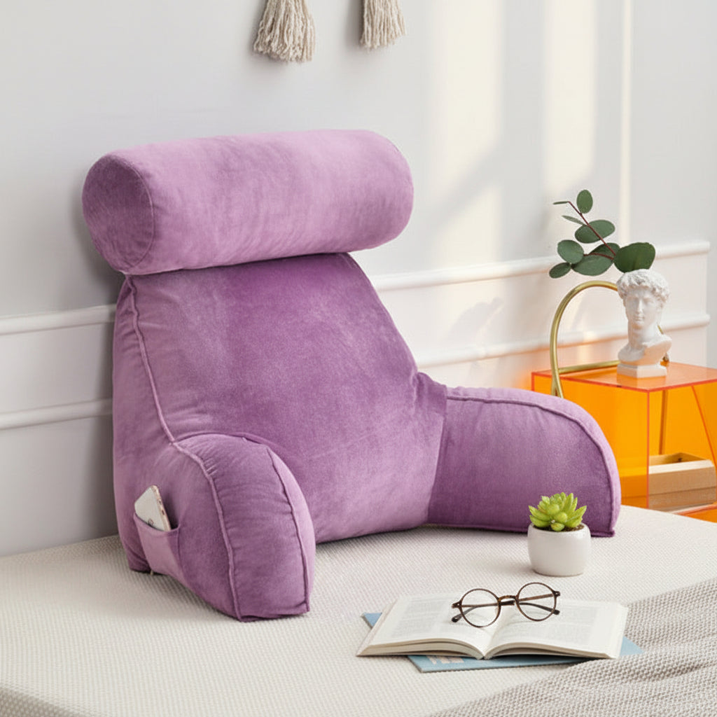 Velmira Adjustable Backrest Cushion with Neck Support and Side Pocket