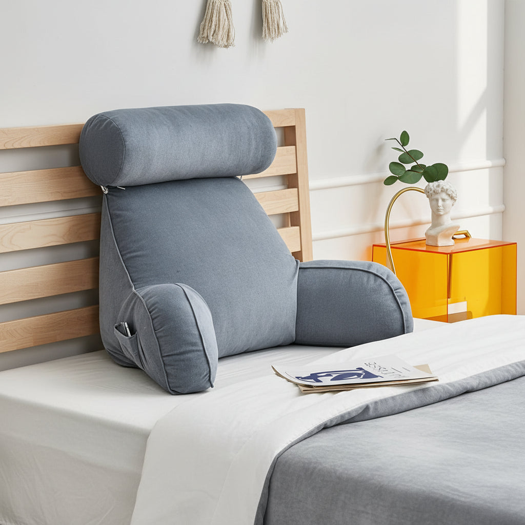 Velmira Adjustable Backrest Cushion with Neck Support and Side Pocket