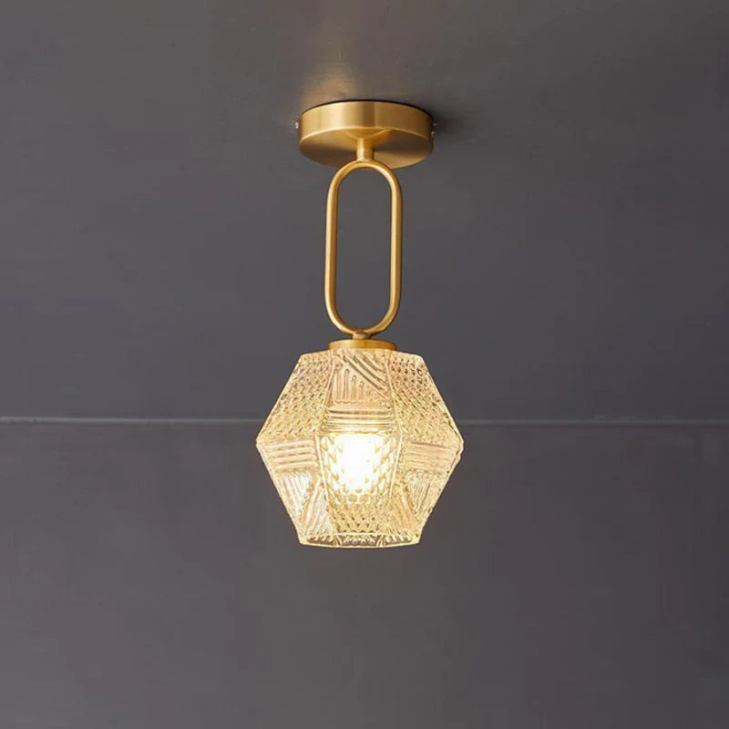 Avarin Elegant Brass Flush Mount Ceiling Light for Art Deco Interiors