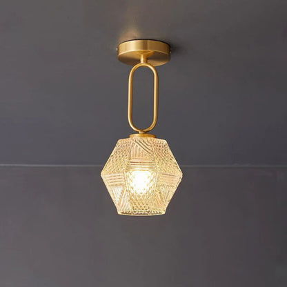 Avarin Elegant Brass Flush Mount Ceiling Light for Art Deco Interiors