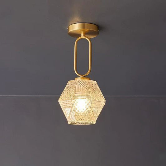 Avarin Elegant Brass Flush Mount Ceiling Light for Art Deco Interiors