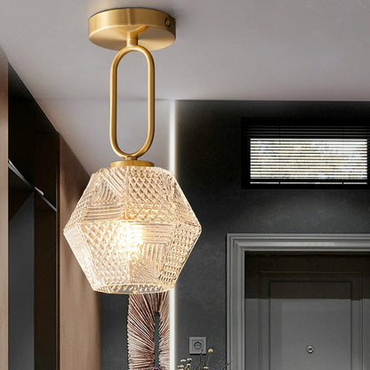 Avarin Elegant Brass Flush Mount Ceiling Light for Art Deco Interiors