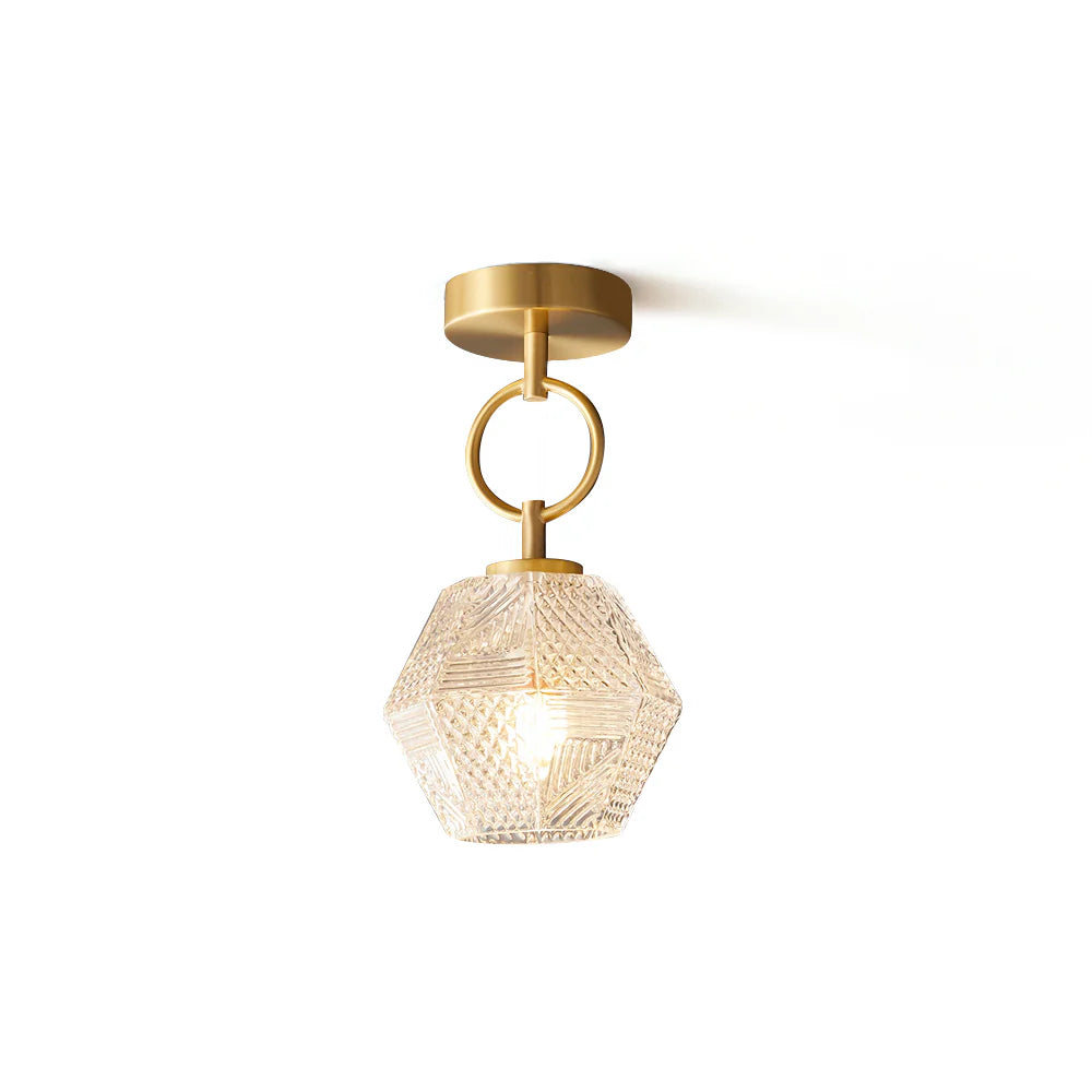 Avarin Elegant Brass Flush Mount Ceiling Light for Art Deco Interiors