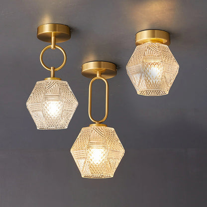 Avarin Elegant Brass Flush Mount Ceiling Light for Art Deco Interiors