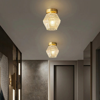 Avarin Elegant Brass Flush Mount Ceiling Light for Art Deco Interiors