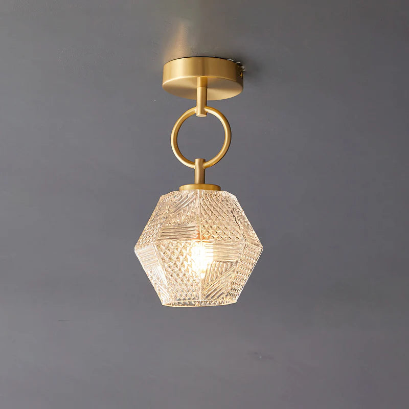 Avarin Elegant Brass Flush Mount Ceiling Light for Art Deco Interiors
