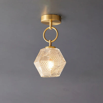 Avarin Elegant Brass Flush Mount Ceiling Light for Art Deco Interiors