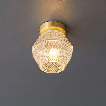 Avarin Elegant Brass Flush Mount Ceiling Light for Art Deco Interiors