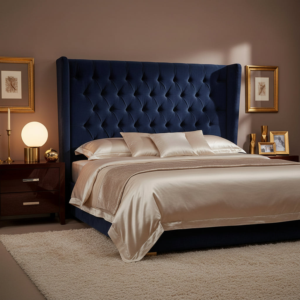 Norissa Modern Bedroom Table Lamp – Gold Brass Base With Soft Ambient Lighting