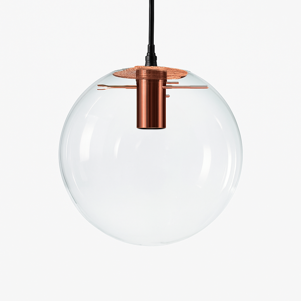 Kora Modern Black Pendant Light – Dimmable Glass Design for Stylish Kitchens
