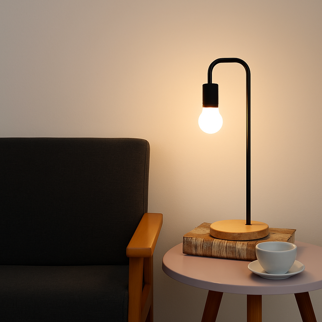 Elvian Vintage Nordic Desk Lamp – Wooden Base Table Lighting Design