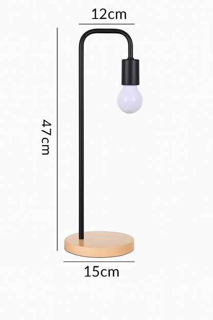 Elvian Vintage Nordic Desk Lamp – Wooden Base Table Lighting Design