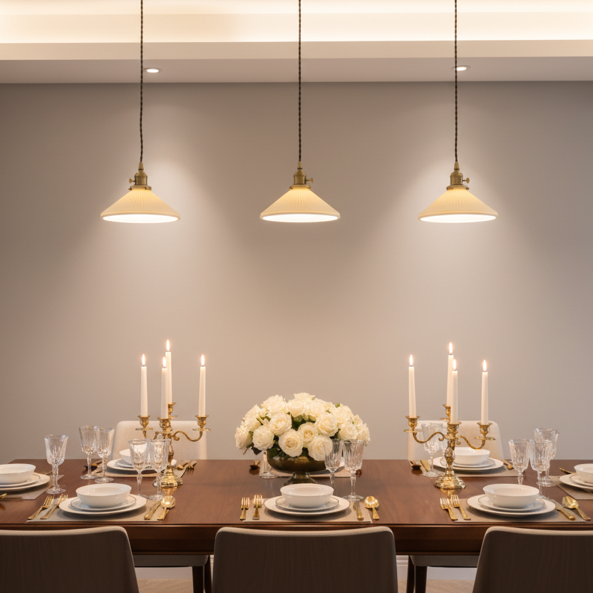 Solenne White Ceramic Pendant Light – Modern Retro Hanging Lamp for Interiors