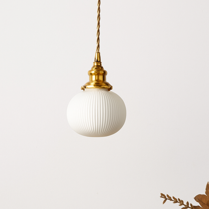 Solenne White Ceramic Pendant Light – Modern Retro Hanging Lamp for Interiors
