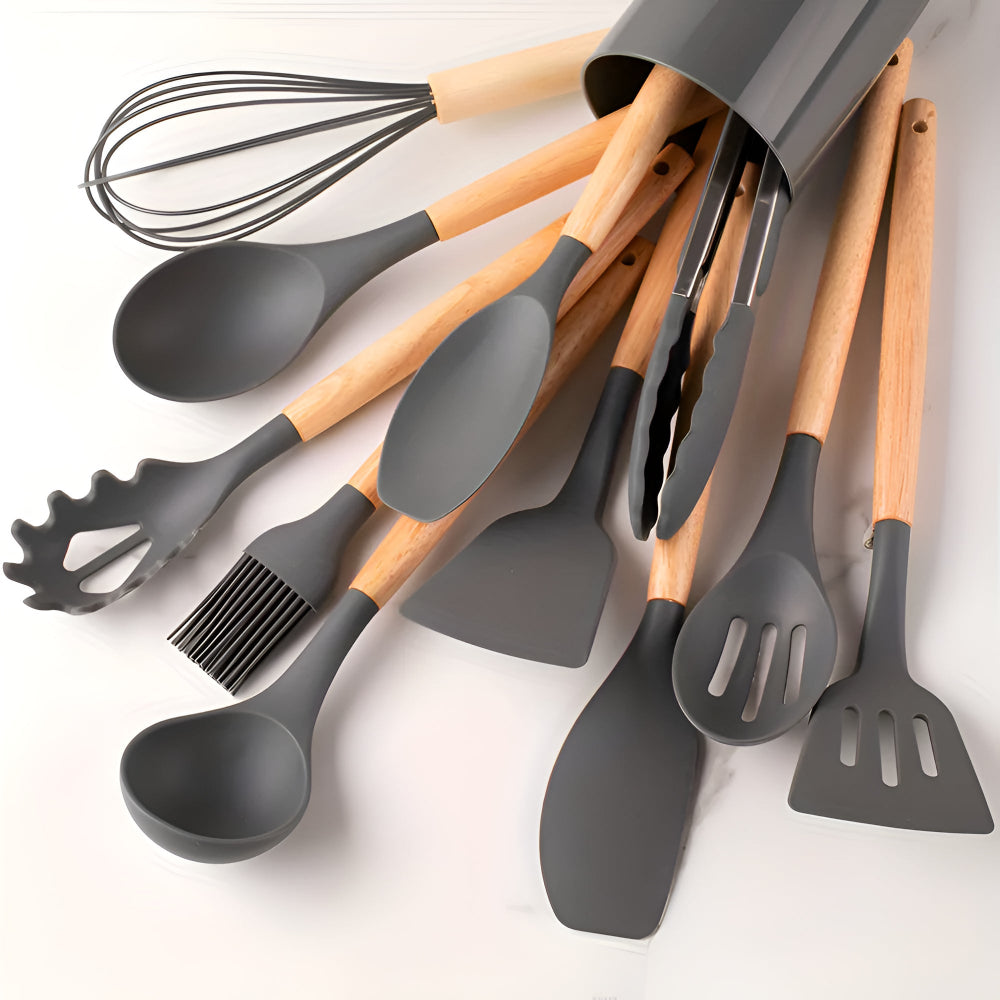 Elaria Eco-Friendly Kitchen Utensil Set – 12-Piece Cooking Tools for Everyday Use