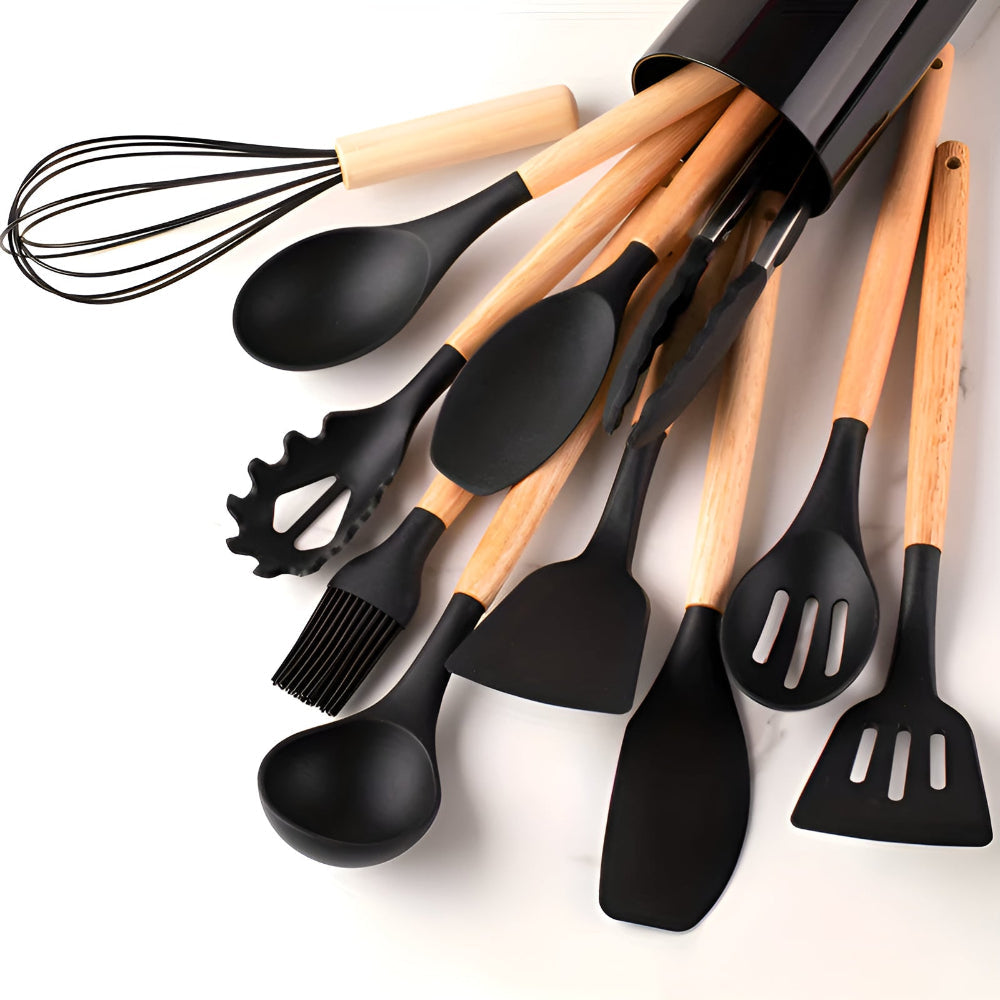 Elaria Eco-Friendly Kitchen Utensil Set – 12-Piece Cooking Tools for Everyday Use