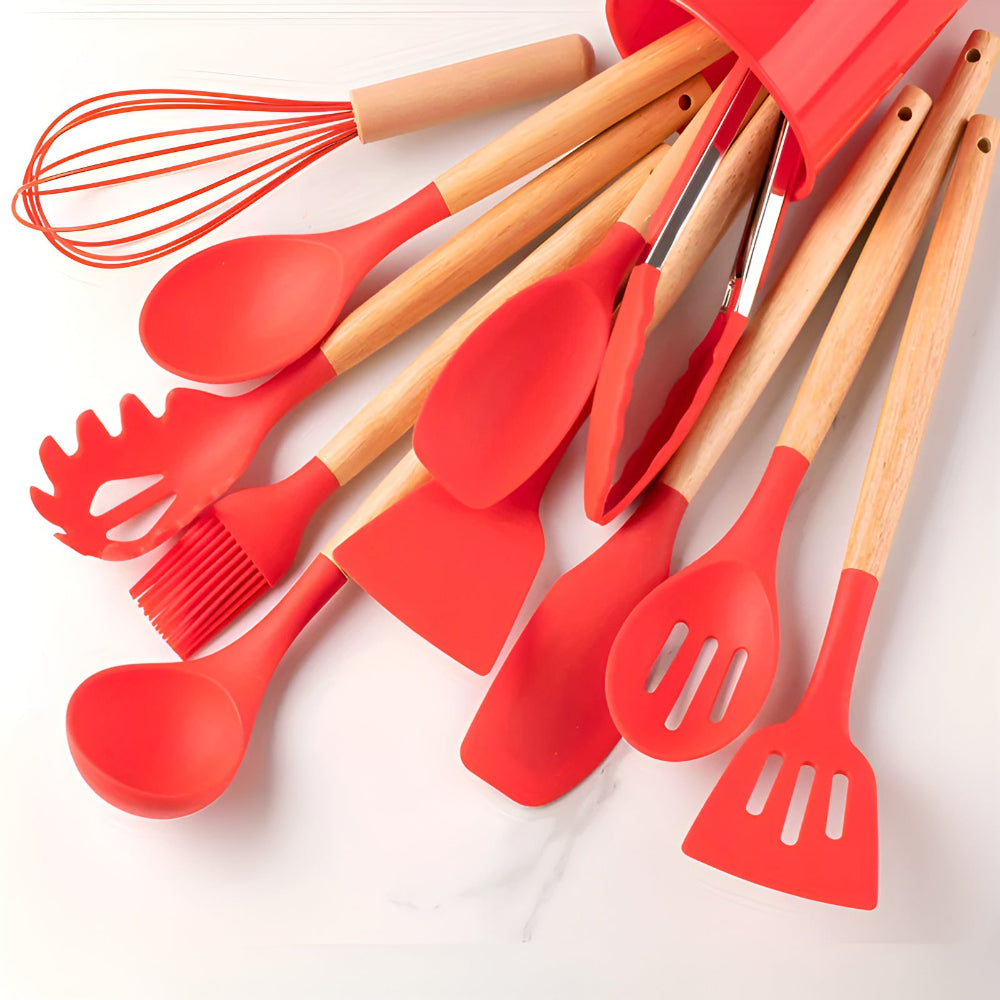 Elaria Eco-Friendly Kitchen Utensil Set – 12-Piece Cooking Tools for Everyday Use