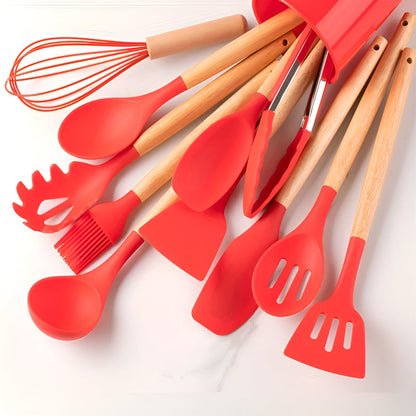 Elaria Eco-Friendly Kitchen Utensil Set – 12-Piece Cooking Tools for Everyday Use