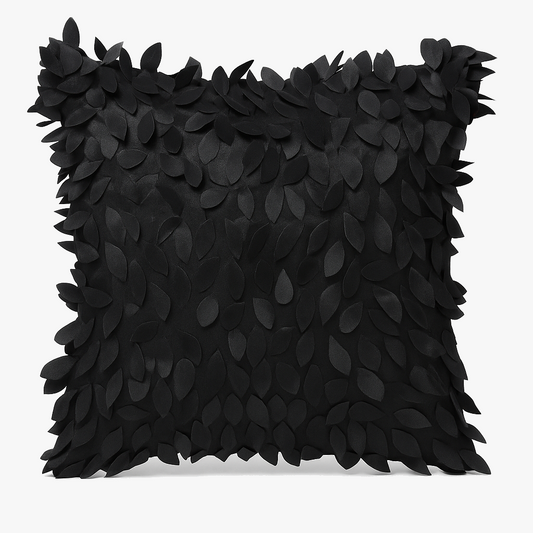 Leafy 3D Cushion Cover – Elegant Embroidered Home Decor Accent