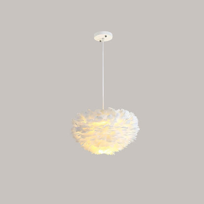 Feather Halo Modern Chandelier with Remote Dimming Room Light