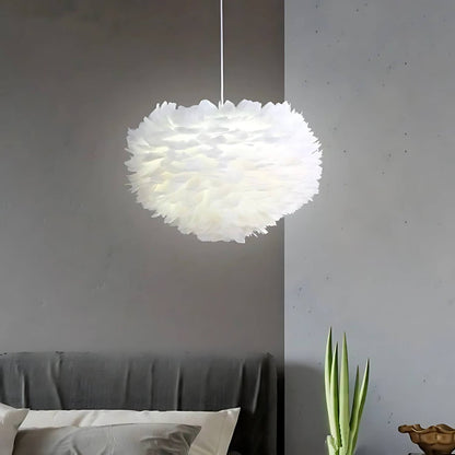 Feather Halo Modern Chandelier with Remote Dimming Room Light
