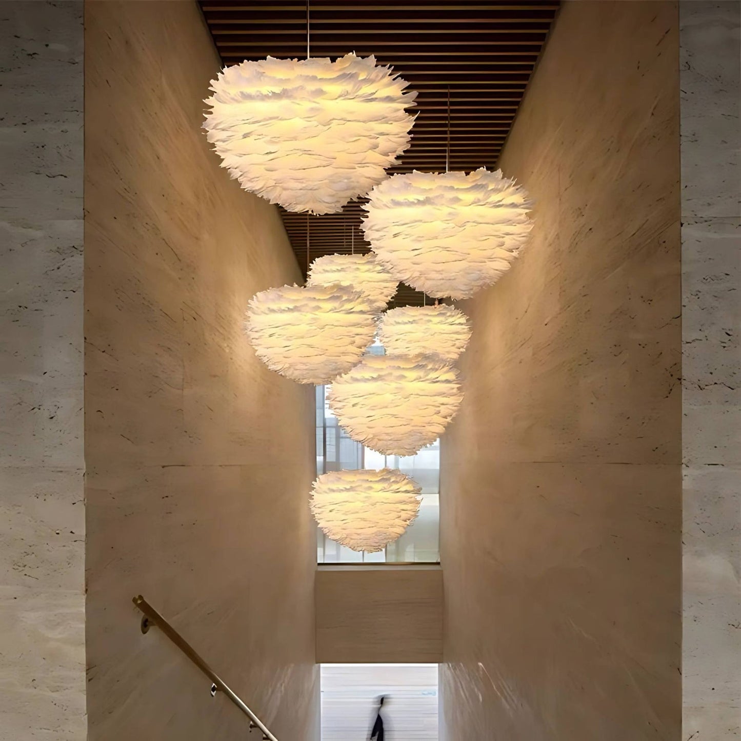 Feather Halo Modern Chandelier with Remote Dimming Room Light