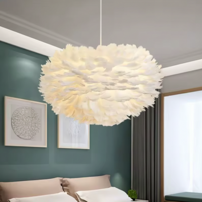 Feather Halo Modern Chandelier with Remote Dimming Room Light