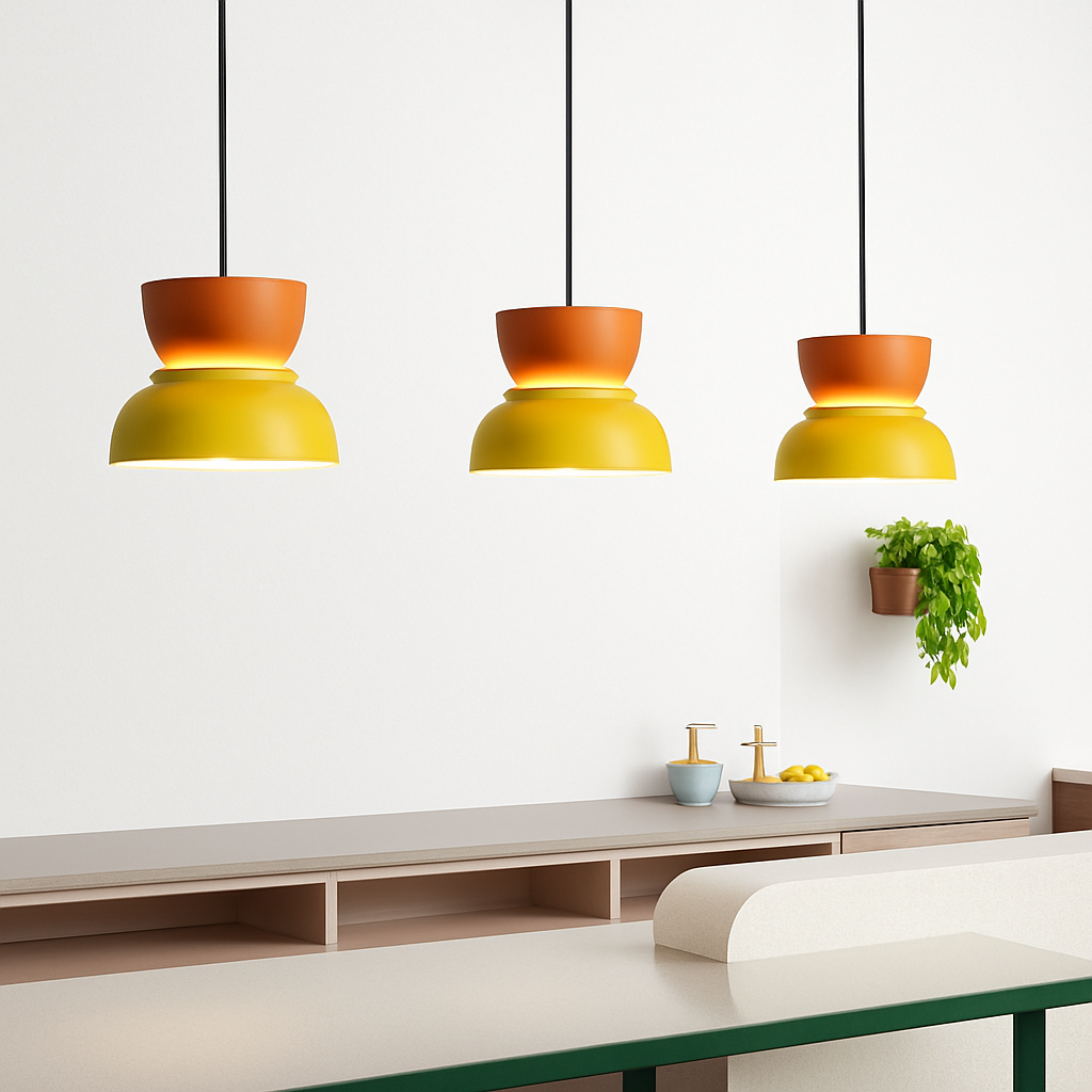 Makka Modern Colorful Pendant Light – Adjustable Height for Artistic Illumination