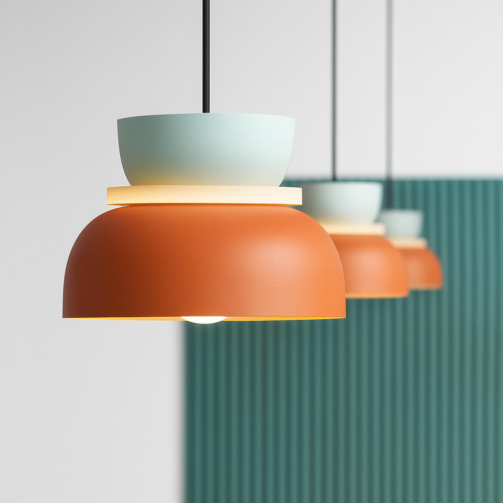 Makka Modern Colorful Pendant Light – Adjustable Height for Artistic Illumination