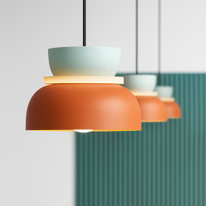 Makka Modern Colorful Pendant Light – Adjustable Height for Artistic Illumination