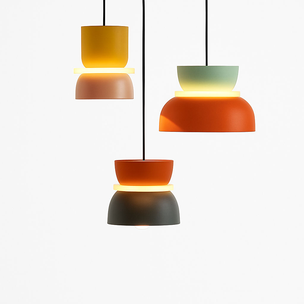 Makka Modern Colorful Pendant Light – Adjustable Height for Artistic Illumination