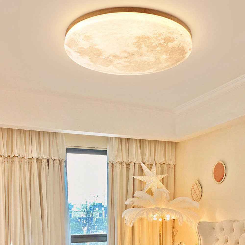 Maple Circle LED Ceiling Light for Warm Minimalist Interiors