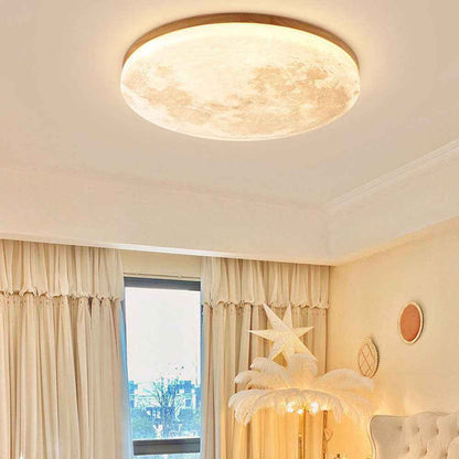 Maple Circle LED Ceiling Light for Warm Minimalist Interiors