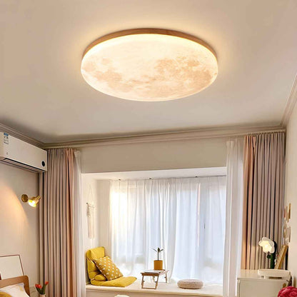 Maple Circle LED Ceiling Light for Warm Minimalist Interiors