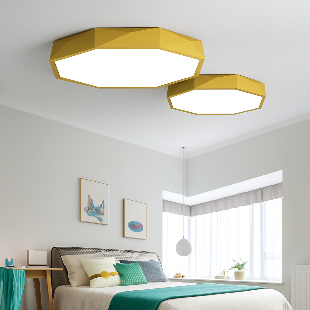 Facet Modern Octagon LED Ceiling Light for Stylish Interiors