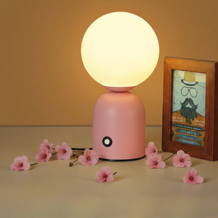 Halo Modern Bedside Table Lamp with Dimmable LED Glow