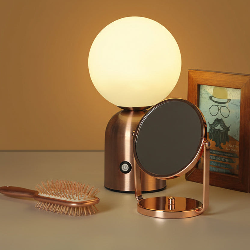 Halo Modern Bedside Table Lamp with Dimmable LED Glow