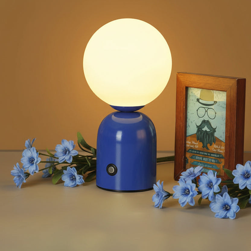 Halo Modern Bedside Table Lamp with Dimmable LED Glow
