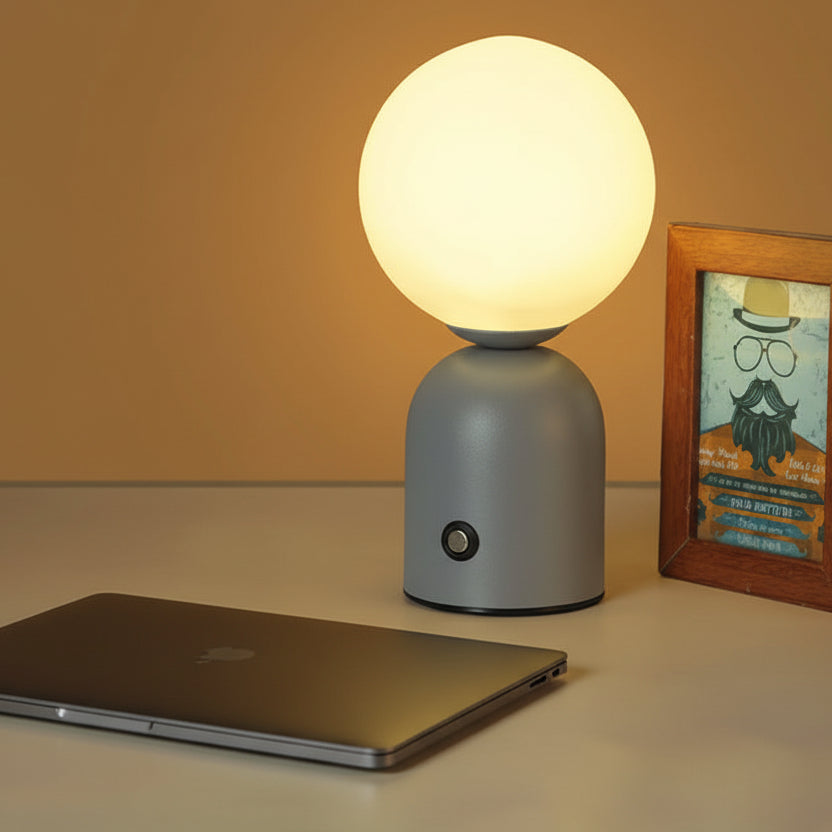 Halo Modern Bedside Table Lamp with Dimmable LED Glow