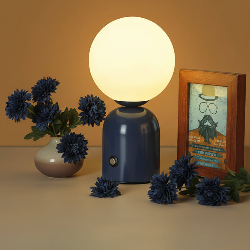 Halo Modern Bedside Table Lamp with Dimmable LED Glow