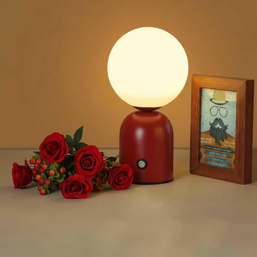 Halo Modern Bedside Table Lamp with Dimmable LED Glow