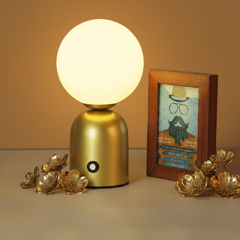 Halo Modern Bedside Table Lamp with Dimmable LED Glow