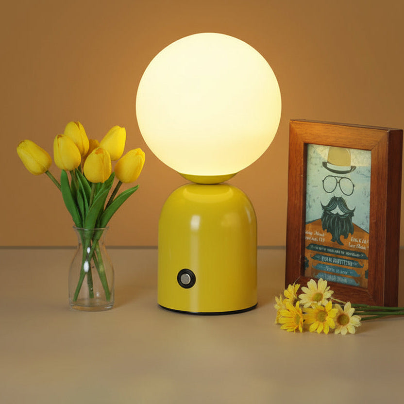 Halo Modern Bedside Table Lamp with Dimmable LED Glow
