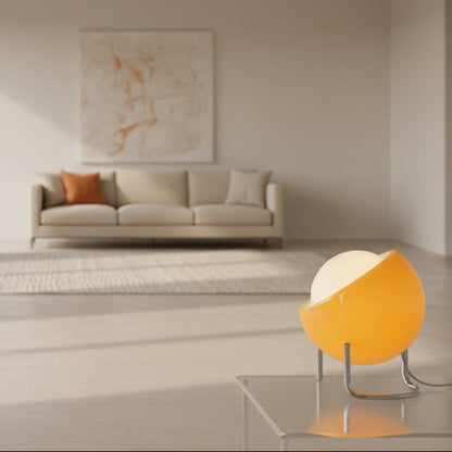 Clementine Modern Orange Glass Table Lamp with USB Accent Lighting