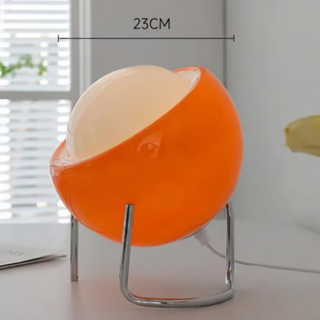 Clementine Modern Orange Glass Table Lamp with USB Accent Lighting