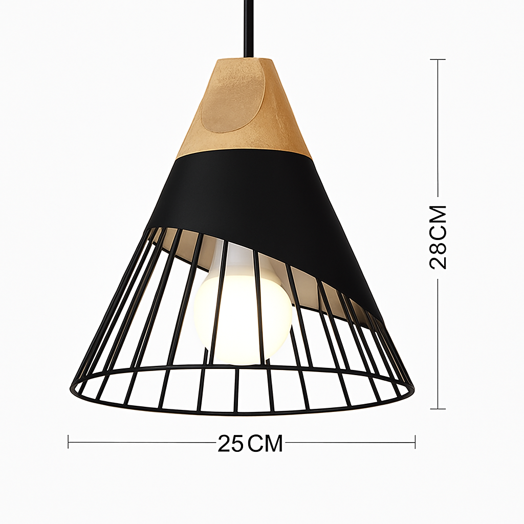 Nexa Modern Pendant Light – Striking Metal and Wood Design for Stylish Kitchens