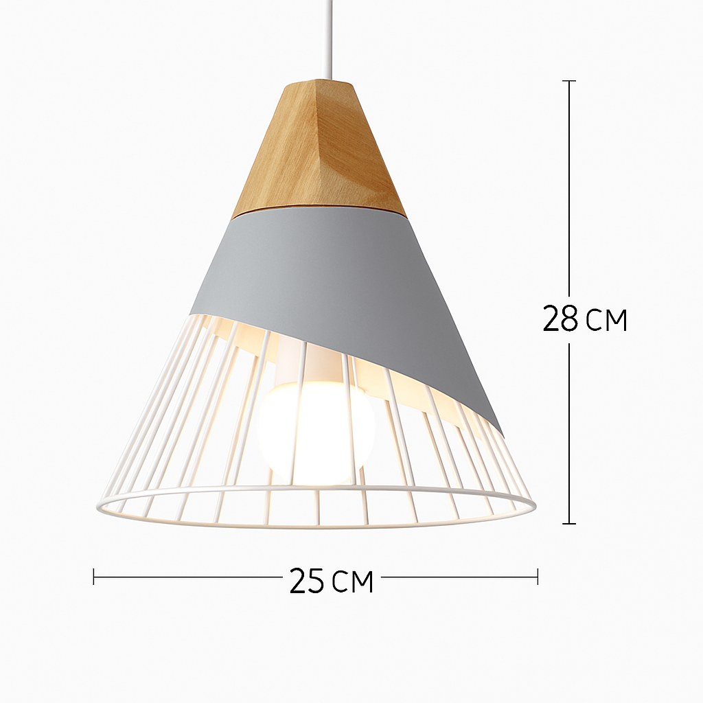 Nexa Modern Pendant Light – Striking Metal and Wood Design for Stylish Kitchens